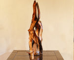 Ponderosa pine conjoined root tabletop sculpture, 28 inches tall, 336-A