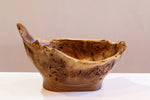 exotic Siberian black elm wood bowl with many burl grain patterns and a free flowing shape, live edge, 8.25 inches Tall x 14 long x 8.5, 3.0 lbs, 312-K
