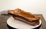 Black walnut live edge Wabi Sabi wood bowl sculpture 19" long x 4.75 tall, brown, intricate colorful grain patterns, 143-ZZ