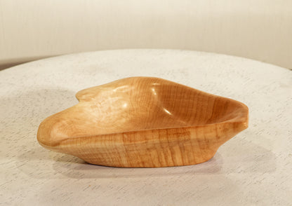 maple catchall, Wood, 7.74 long x 5.5 x 2'' tall, 0.4 lb., Wabi Sabi, one-of-a-kind, beautiful grain, asymmetric, 469-N1