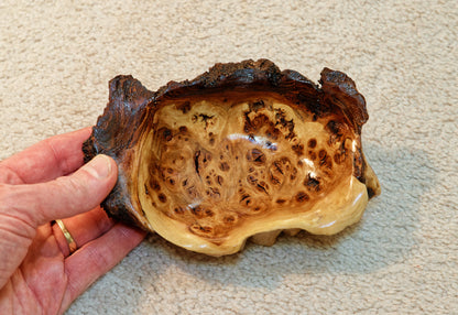 catchall bowl, 6.75 inches long x 5 x 1.5 tall, 6 oz., Wabi Sabi Wasabi wabi-sabi one of a kind, asymmetric, upcycled, rustic, 312-ZE
