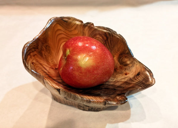Bowl catchall, Wood, 4.2 tall x 7 x 5.5'', 1 lb., Douglas fir, Wabi Sabi, one-of-a-kind, beautiful grain, asymmetric, upcycled, 571-A4