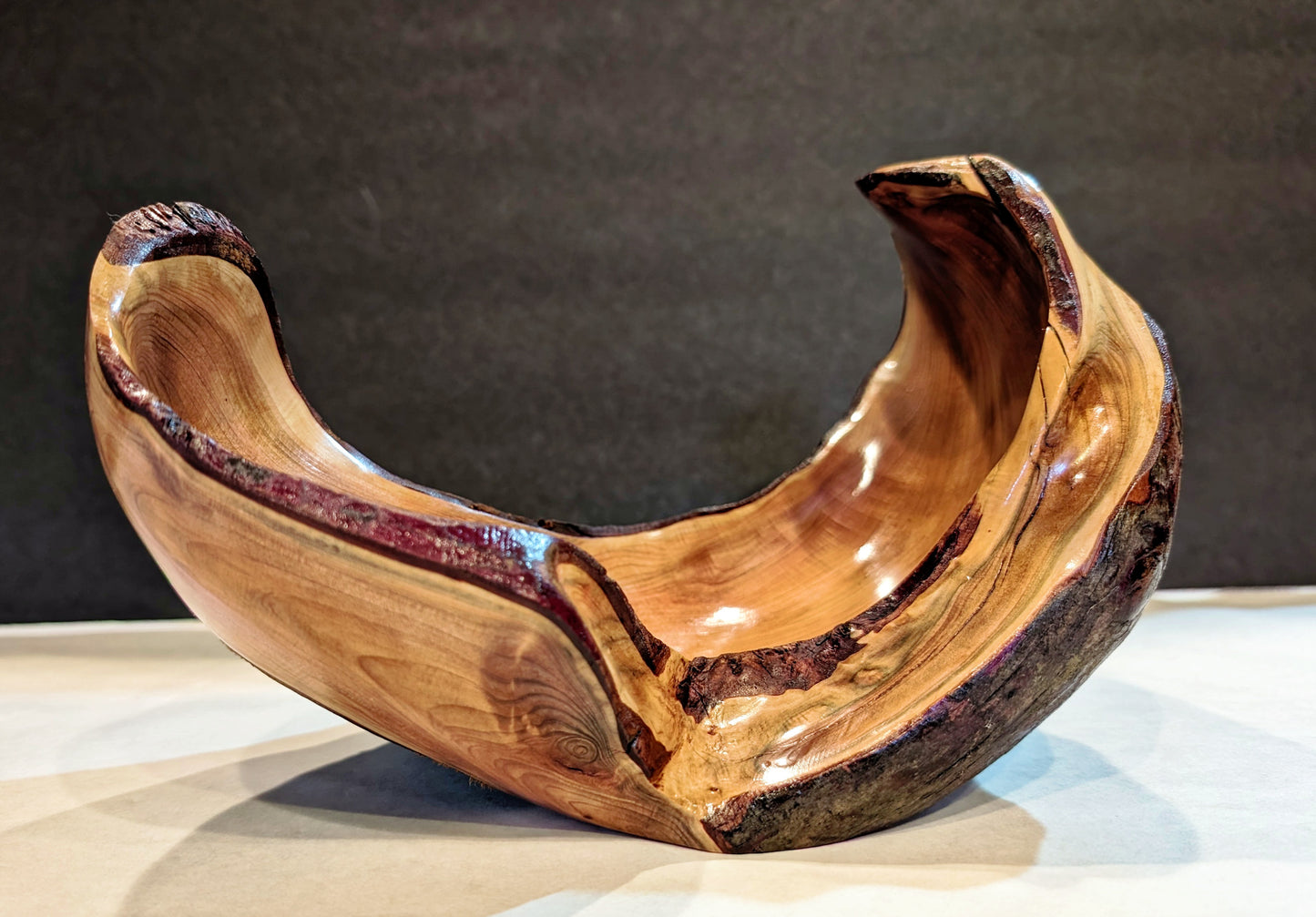 Red cedar bowl, Wood, 6 tall x 10 x 6.25'', 1.29 lbs, Wabi Sabi Wasabi wabi-sabi one-of-a-kind, asymmetric, upcycled, 574-A2