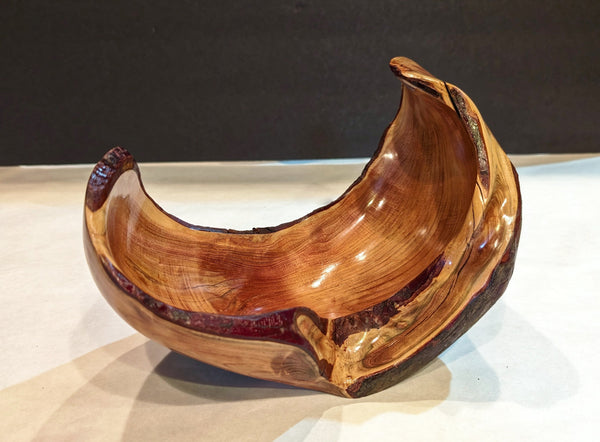 Red cedar bowl, Wood, 6 tall x 10 x 6.25'', 1.29 lbs, Wabi Sabi Wasabi wabi-sabi one-of-a-kind, asymmetric, upcycled, 574-A2