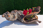 rustic weathered natural wood tabletop sculpture / vase, Ponderosa pine, lichens, 5 tall x 13 x 9’’, 2.9 lbs., Wabi Sabi one-of-a-kind, 385-C