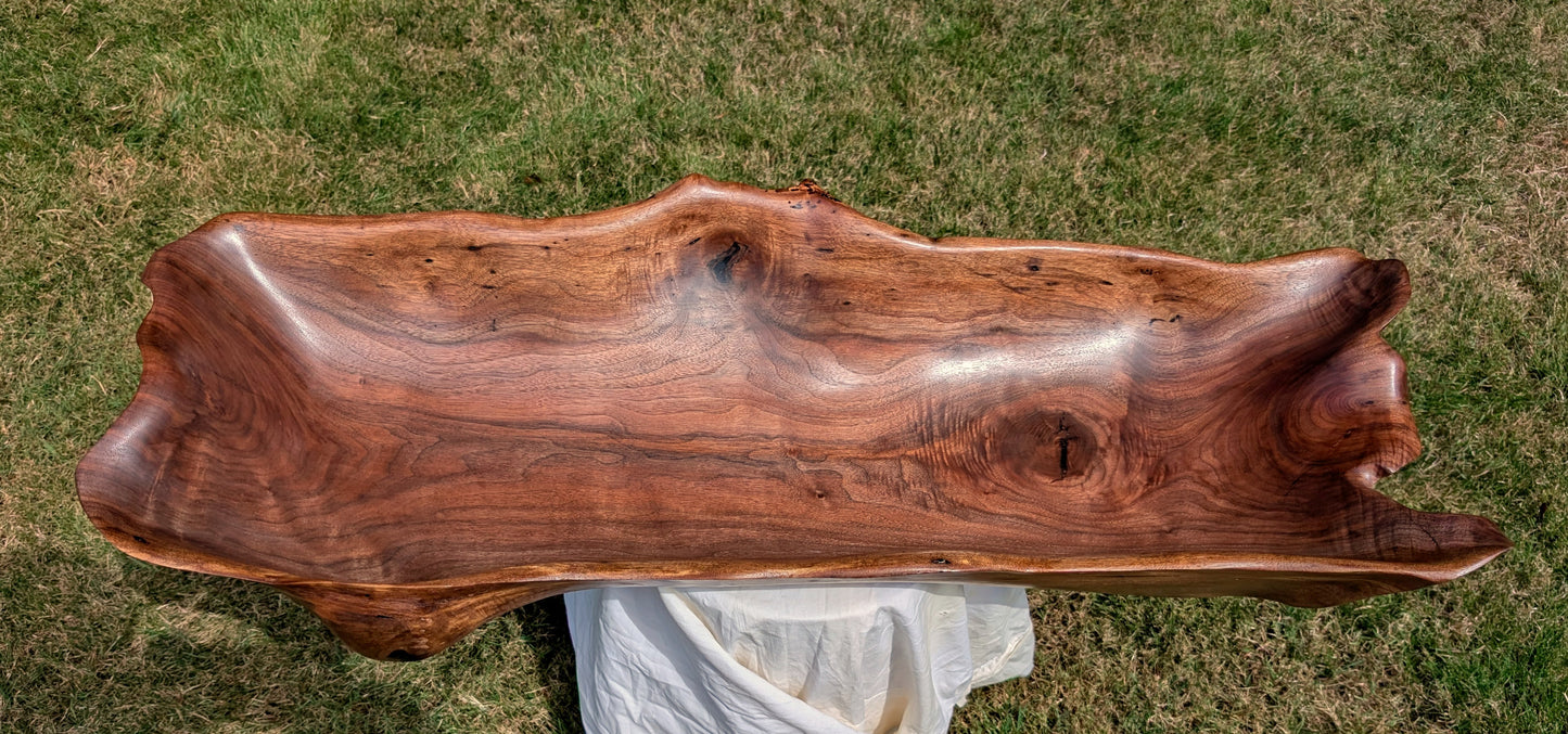 Beautiful large black walnut bowl, 36 inches x 14 x 6.3'' tall, 10.8 lbs., custom made