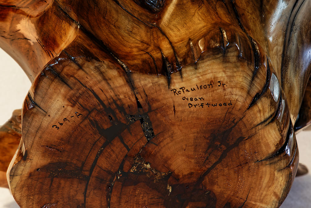 Exotic branched wood root bowl, large, smooth, rustic refined, twisted, arced, sprawling, one of a kind, unique, maroon, brown gold, 14.75'' T, x 21.5, obsidian rock floor inside, Wabi Sabi, driftwood, fruit bowl, food safe, beautiful, 369-A