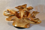 .. Exotic divided & branching tree root wood bowl, large, rustic yet refined, heirloom, flared side dishes and top dish, sprawling, one of a kind, unique, golden brown, tan, lodgepole pine, 13.25 inch tall x 32 x 24.5, food safe, wooden, unique 452-A
