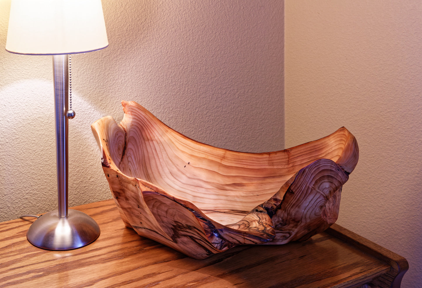 rich wood grain spruce bowl, Wood, rustic yet refined, matte finish, 10.75 x 10 x 4.5'', 1.08 lbs, Wabi Sabi, wabi-sabi, one-of-a-kind, asymmetric, upcycled, 643-A