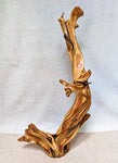 .. Tabletop or floor sculpture, Wood, twisted, elaborate shape, matte finish, 43'', Wabi Sabi, wabi-sabi, one-of-a-kind, asymmetric, upcycled, 998-L