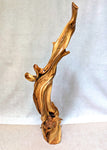 .. Tabletop or floor sculpture, Wood, twisted, elaborate shape, matte finish, 43'', Wabi Sabi, wabi-sabi, one-of-a-kind, asymmetric, upcycled, 998-L