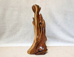 juniper wood tabletop or floor sculpture, twisted, elaborate shape, matte finish, 27'' tall, Wabi Sabi, one-of-a-kind, asymmetric, 482-A