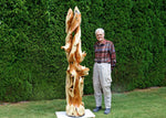 7.3' tall freeform abstract Western Juniper floor sculpture, for the love of nature, Wood, Wabi Sabi, one-of-a-kind, asymmetric, 717-A1