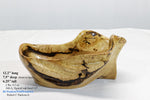 . 360-A, Burl bowl, wood sculpture, rich grain, brown yellow, tan black, 12" x 7.5" x 6.2'' tall, 2 lbs., 4.5 oz, swirly figuring, 100% unique