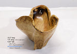 . 360-A, Burl bowl, wood sculpture, rich grain, brown yellow, tan black, 12" x 7.5" x 6.2'' tall, 2 lbs., 4.5 oz, swirly figuring, 100% unique