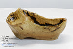 . 360-A, Burl bowl, wood sculpture, rich grain, brown yellow, tan black, 12" x 7.5" x 6.2'' tall, 2 lbs., 4.5 oz, swirly figuring, 100% unique