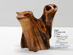 wood bud vase, 2-arm, sculpture golden brown & orange, rich grain patterns, 5.75 inches tall x 5" x 4", 100% unique, Ponderosa pine, 332-G