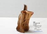 wood bud vase, 2-arm, sculpture golden brown & orange, rich grain patterns, 5.75 inches tall x 5" x 4", 100% unique, Ponderosa pine, 332-G