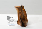 wood bud vase, 2-arm, sculpture golden brown & orange, rich grain patterns, 5.75 inches tall x 5" x 4", 100% unique, Ponderosa pine, 332-G