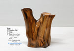 wood bud vase, 2-arm, sculpture golden brown & orange, rich grain patterns, 5.75 inches tall x 5" x 4", 100% unique, Ponderosa pine, 332-G