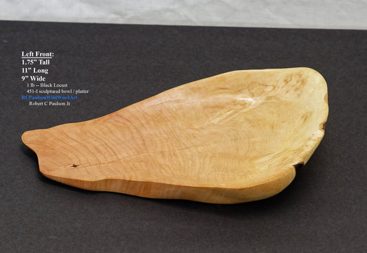 Black Locust, wood bowl, irregular wooden bowl platter, Charcuterie board, 11 x 9 x 1.7 inches, one of a kind, asymmetric, upcycled, 451-I
