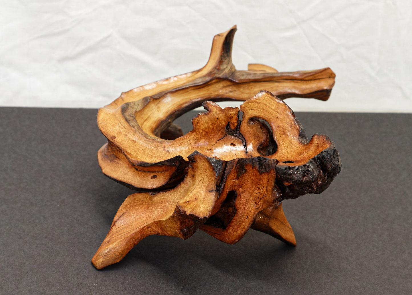 Manzanita wood bowl, twisted root bowl, irregular wooden bowl , 12.2 inches long x 8.5 wide, 5.5 tall, one of a kind, asymmetric, 455-A