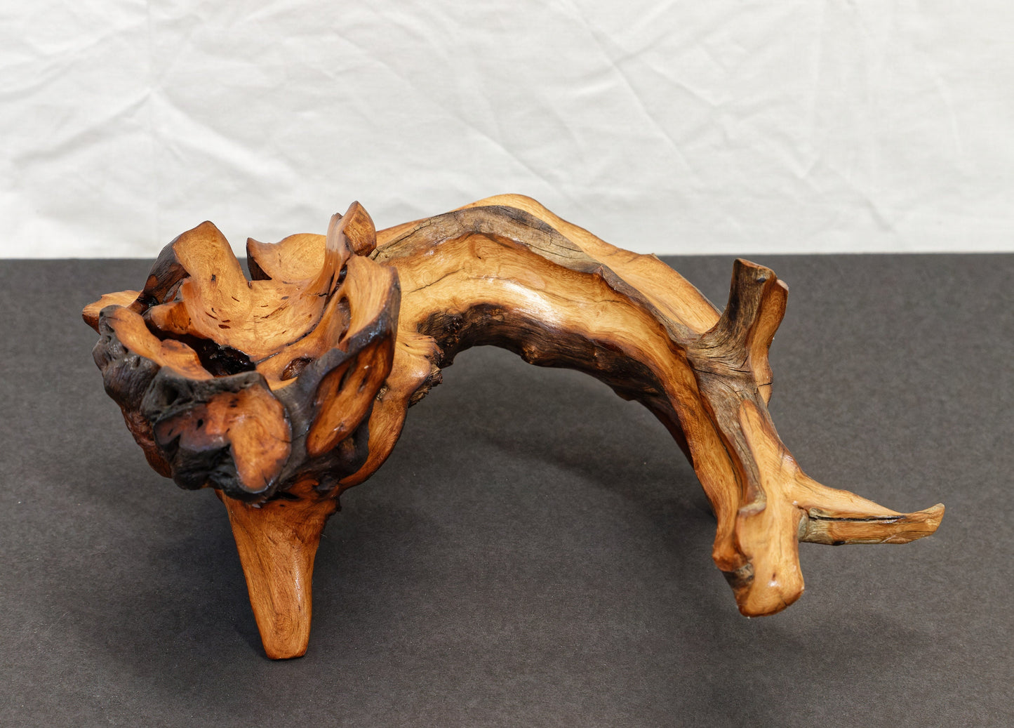 Manzanita wood bowl, twisted root bowl, irregular wooden bowl , 12.2 inches long x 8.5 wide, 5.5 tall, one of a kind, asymmetric, 455-A