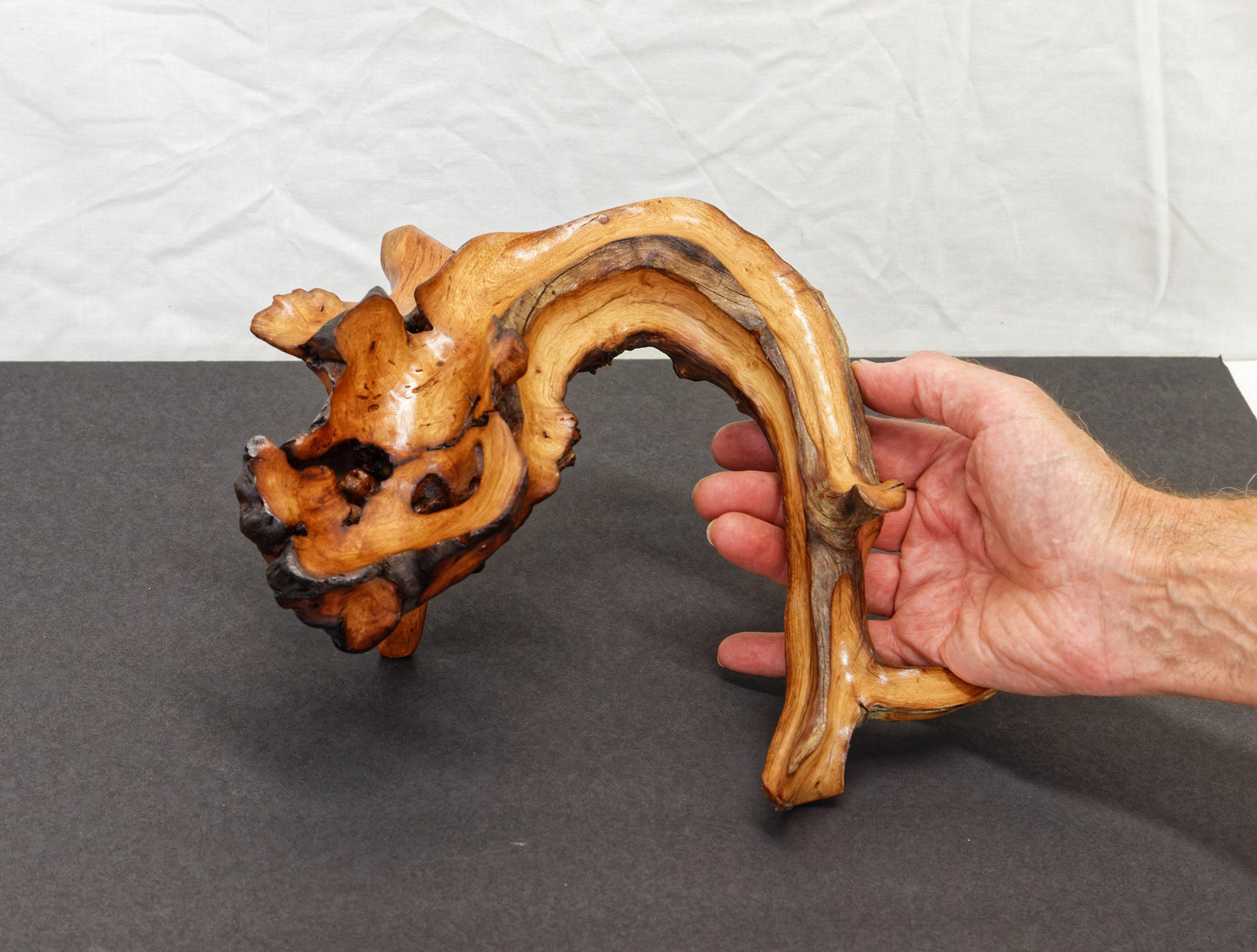 Manzanita wood bowl, twisted root bowl, irregular wooden bowl , 12.2 inches long x 8.5 wide, 5.5 tall, one of a kind, asymmetric, 455-A