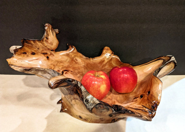 twisted branched wood bowl, elaborate, 9 tall x 16.5 x 9'', 2.6 lbs, Wabi Sabi Wasabi wabi-sabi one-of-a-kind, asymmetric, upcycled, 464-A