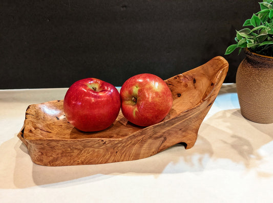 maple catchall figured bowl, Wood, 4.5 tall x12 x 5.25'', 1.0 lbs, Wabi Sabi Wasabi wabi-sabi one-of-a-kind, asymmetric, upcycled, 469-V2
