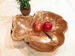 figured maple platter, live edge wood, 3.37 tall x 18 x 14'', 3.0 lb, Wabi Sabi, one-of-a-kind, irregular sides, asymmetric, upcycled, 469-R