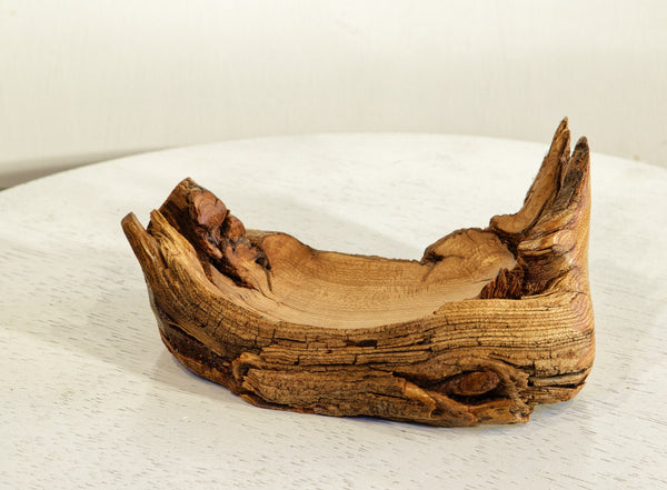 sagebrush catchall, Wood, 7.5" x 6.5 x 3.25 tall, 0.5 lb, sagebrush shrub, Wabi Sabi, one-of-a-kind, beautiful grain, asymmetric, 483-B