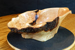 figured maple wood bowl, platter, 10.75" x 10 x 4.5, 1.08 lb, Wabi Sabi, live edge, some bark, one-of-a-kind, asymmetric, upcycled, 469-L