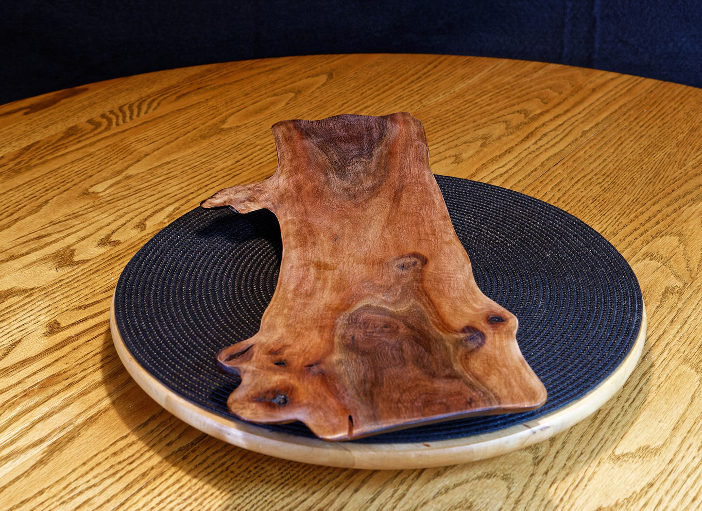 black walnut food platter, charcuterie board, live edge, 19 x 7.75 x 1'', 1.05 lbs, Wabi Sabi wabi-sabi one-of-a-kind, asymmetric 31-CCC1