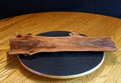 black walnut food platter, charcuterie board, live edge, 19 x 7.75 x 1'', 1.05 lbs, Wabi Sabi wabi-sabi one-of-a-kind, asymmetric 31-CCC1