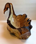 swanlike wood bowl, rustic yet refined live edge, tabletop sculpture, Waxmyrtle, 7.5 tall x 13.5 x 6.5", 3.4 lbs., Wabi Sabi, unique, 547-A1