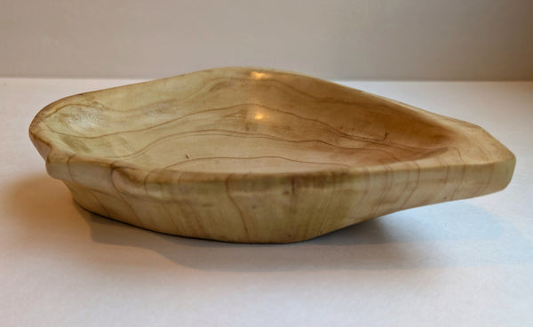 small cypress catchall wood bowl, rich natural colors, 1.5 tall x 8.5 x 5’’, 0.3 lb, Wabi Sabi, one-of-a-kind, asymmetric, upcycled, 575-C