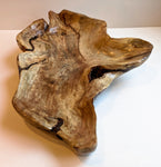 hazelnut wood Platter, Plate Catchall sculpture, 2.25" tall x 16 x 10.5, 1.33 lb, golden tan, unique mottling, Wabi Sabi, upcycled, 600-B