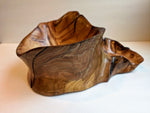 freeform wood sculptured bowl, golden brown rich grain, 5.75 tall x 12 x 8’’, 2.7 lbs. final, Wabi Sabi Wasabi one-of-a-kind, upcycled 275-A