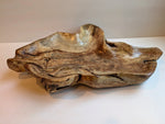 hazelnut wood Platter, Plate Catchall sculpture, 2.25" tall x 16 x 10.5, 1.33 lb, golden tan, unique mottling, Wabi Sabi, upcycled, 600-B