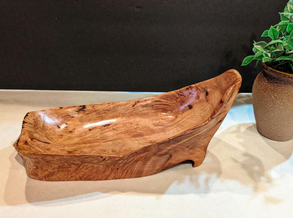 maple catchall figured bowl, Wood, 4.5 tall x12 x 5.25'', 1.0 lbs, Wabi Sabi Wasabi wabi-sabi one-of-a-kind, asymmetric, upcycled, 469-V2