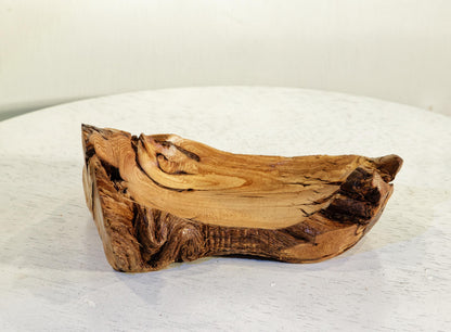 sagebrush catchall, Wood, 7.5" x 6.5 x 3.25 tall, 0.5 lb, sagebrush shrub, Wabi Sabi, one-of-a-kind, beautiful grain, asymmetric, 483-B