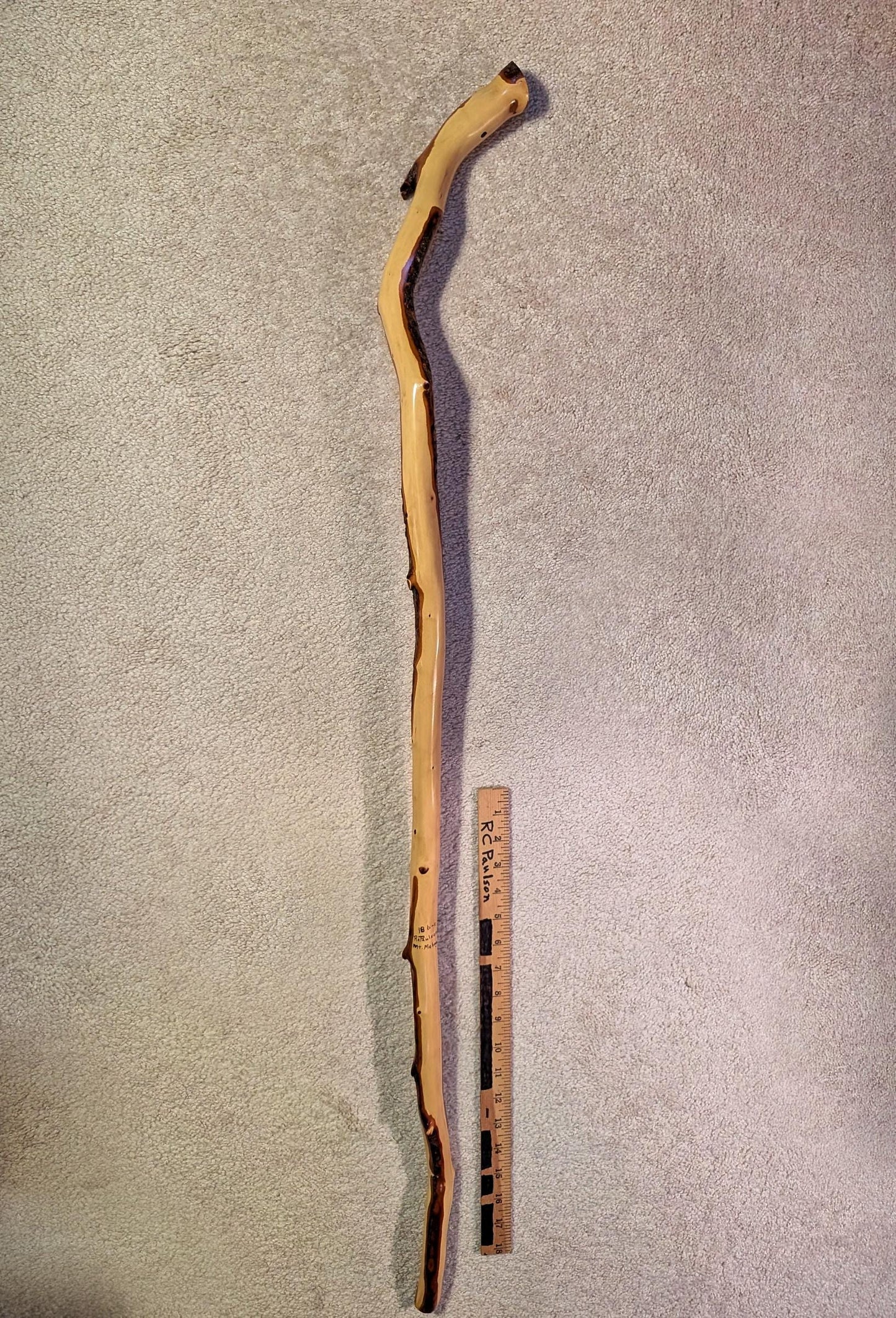 Mt Mahogany hiker, walking stick, hiking stick, wood, custom grip, 45 inches tall, Wabi Sabi wabi-sabi one-of-a-kind, from dead tree, 186-C