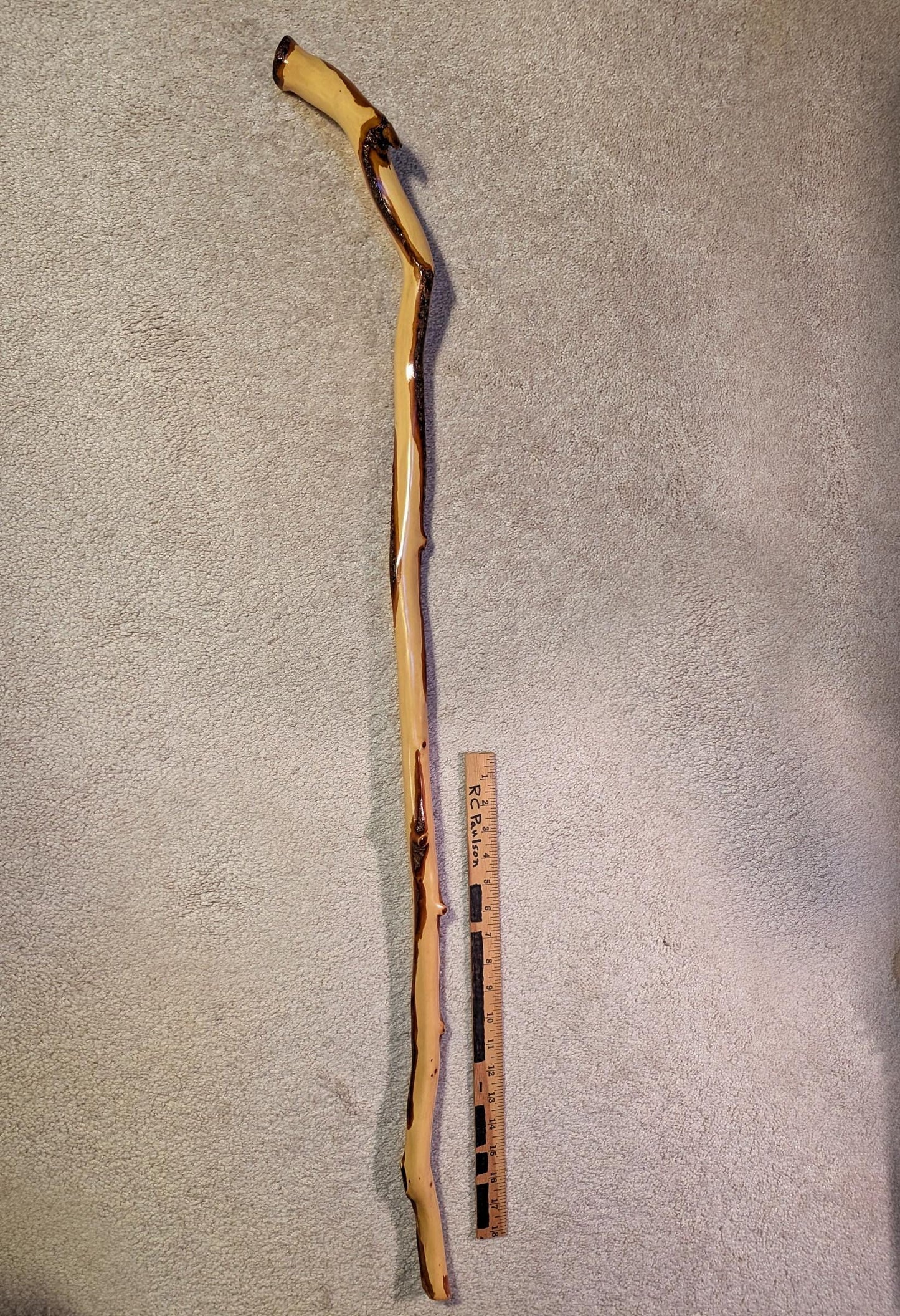 Mt Mahogany hiker, walking stick, hiking stick, wood, custom grip, 45 inches tall, Wabi Sabi wabi-sabi one-of-a-kind, from dead tree, 186-C