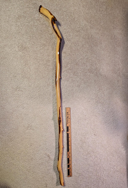 Mt Mahogany hiker, walking stick, hiking stick, wood, custom grip, 45 inches tall, Wabi Sabi wabi-sabi one-of-a-kind, from dead tree, 186-C