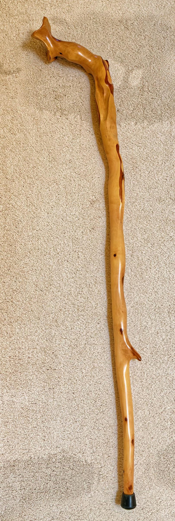 Sculptured Cane, Mt Mahogany, unique, elaborate, unusual, wood, custom grip, 41 inches tall, Wabi Sabi, elegant, one-of-a-kind, walk, 178-C