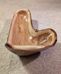 red oak bowl, live edge wood, beautiful grain, rich natural color, teardrop shape, 5" tall x 16, Wabi Sabi, one-of-a-kind, asymmetric, 568-W