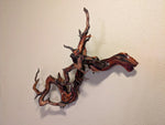 Manzanita wall hanging, twisted wood natural sculpture, twisted branches & roots, 27x16.5x9.5'', Wabi Sabi, one-of-a-kind, upcycled, 605-A