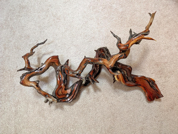 Manzanita wall hanging, twisted wood natural sculpture, twisted branches & roots, 27x16.5x9.5'', Wabi Sabi, one-of-a-kind, upcycled, 605-A