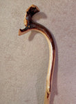 hiking walking stick staff, Mt Hemlock wood, elaborate grip top, 47 inch tall, Wabi Sabi wabi-sabi one-of-a-kind, from dead tree, 226-B